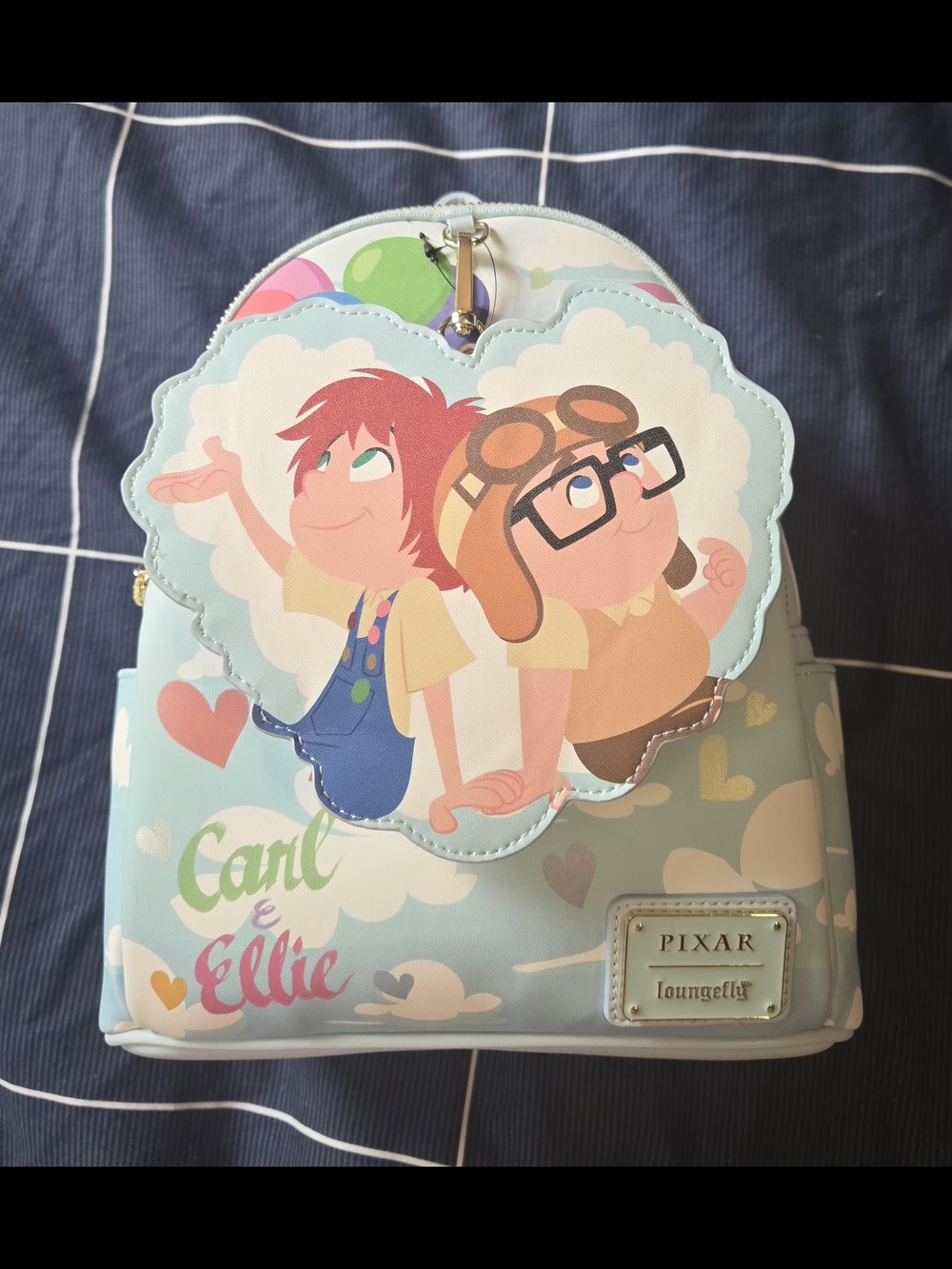 Loungefly Pixar Carl & Ellie Light Blue Mini Backpack
